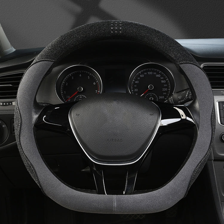 Luxurious Fur D-Type Steering Wheel Cover for All Seasons