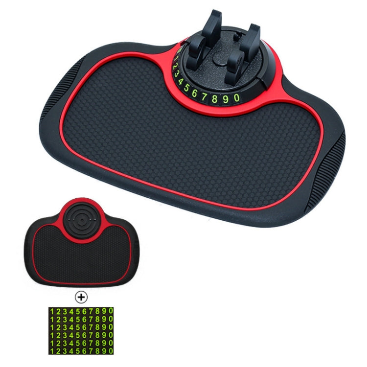 Versatile Car Dashboard Phone Holder with Anti-Slip Mat and Concealed Parking Number Plate