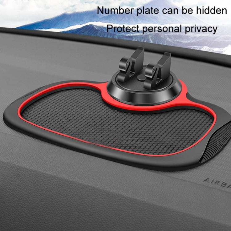 Versatile Car Dashboard Phone Holder with Anti-Slip Mat and Concealed Parking Number Plate