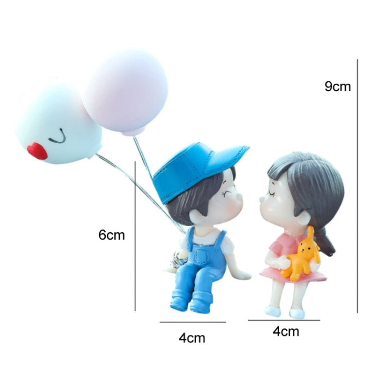 Charming Kissing Couple Car Decoration Doll – PVC Hand-Painted Elegance