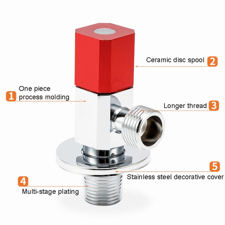 Hot and Cold Water Pipe Faucet 4 Points Water Stop Switch Valve
