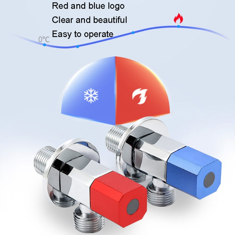 Hot and Cold Water Pipe Faucet 4 Points Water Stop Switch Valve
