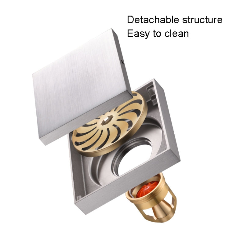 Bathroom Large Displacement Anti-odor Floor Drain, Style: