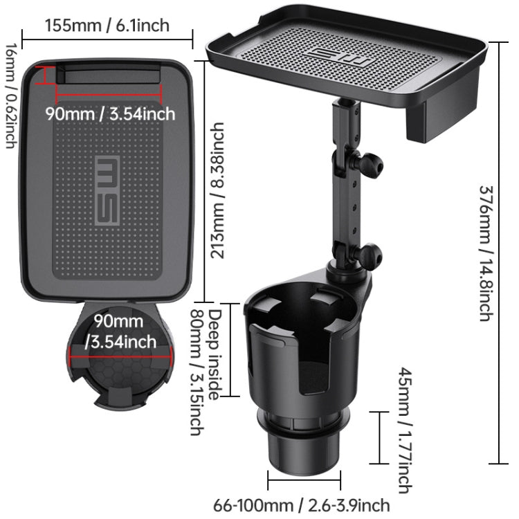 SHUNWEI 2-Pack Versatile Car Cup Holder and Mobile Phone Stand