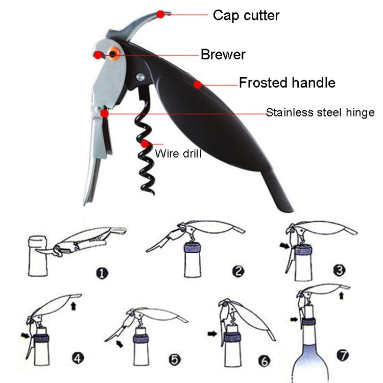 2pcs Parrot Shape Wine Bottle Opener Plastic Bottle Opener