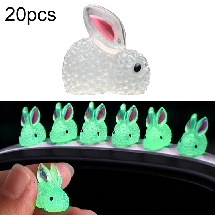 20-Piece Luminous Rabbit Car Charms for Enchanting Interior Decor