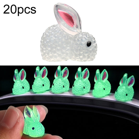 20-Piece Luminous Rabbit Car Charms for Enchanting Interior Decor