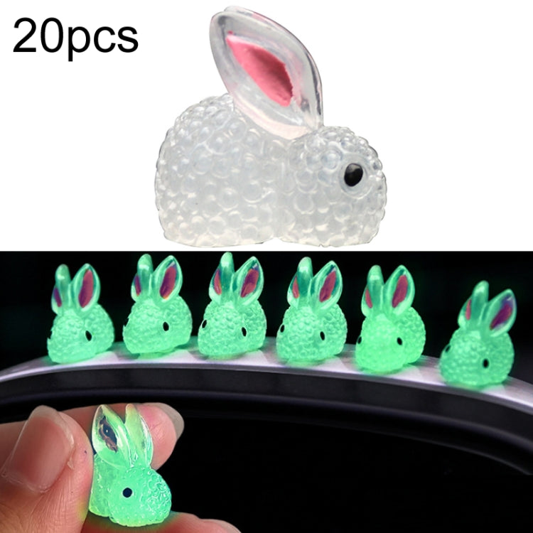 20-Piece Luminous Rabbit Car Charms for Enchanting Interior Decor