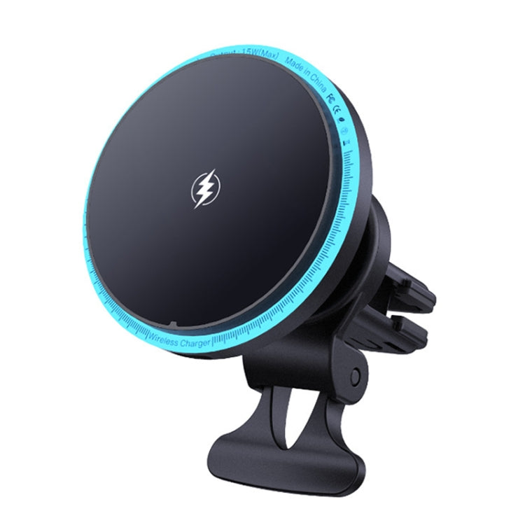 Magnetic M2 Car Wireless Fast Charger & Phone Holder with LED Light Features
