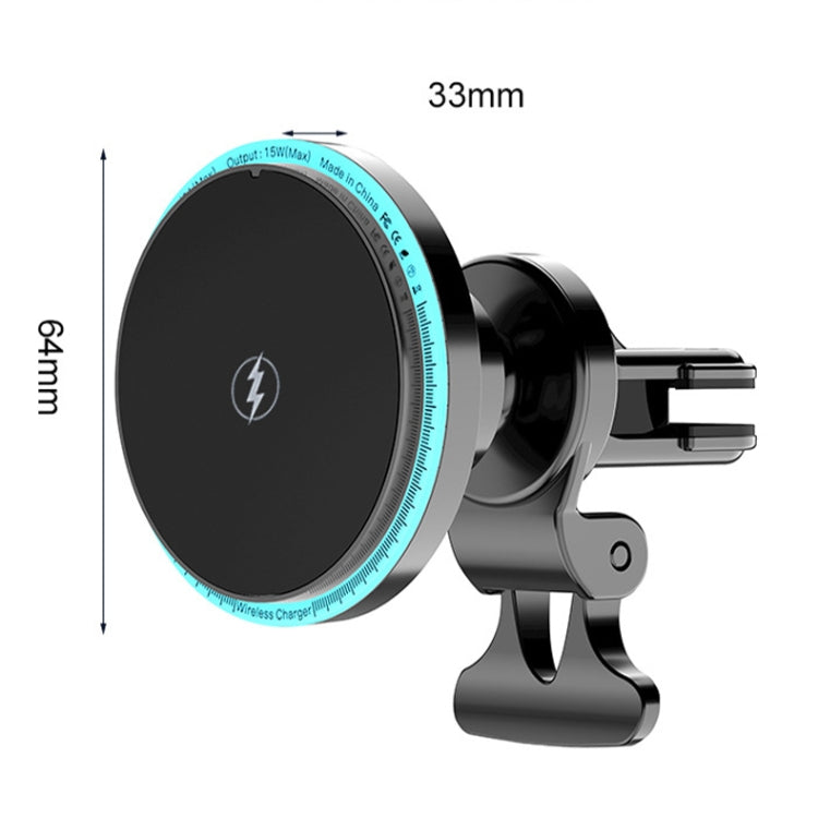 Magnetic M2 Car Wireless Fast Charger & Phone Holder with LED Light Features
