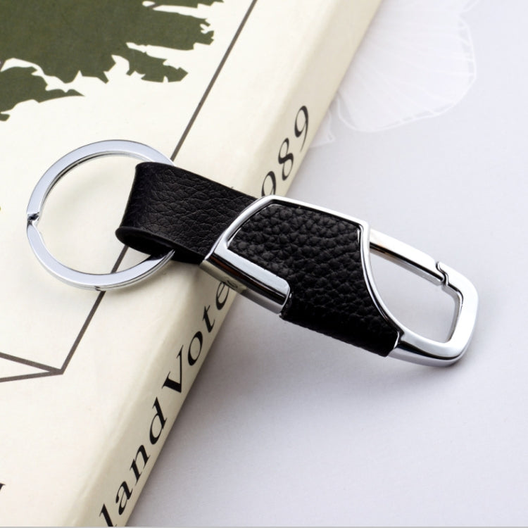 3-Piece Elegant Zinc Alloy Keychain Set for Men with Leather Accents