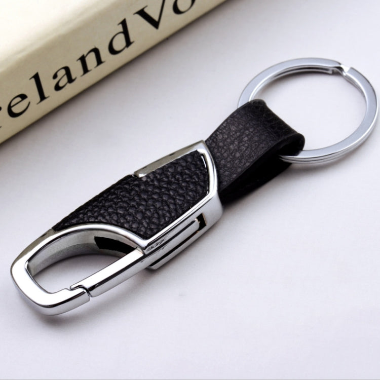 3-Piece Elegant Zinc Alloy Keychain Set for Men with Leather Accents