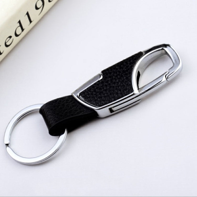 3-Piece Elegant Zinc Alloy Keychain Set for Men with Leather Accents