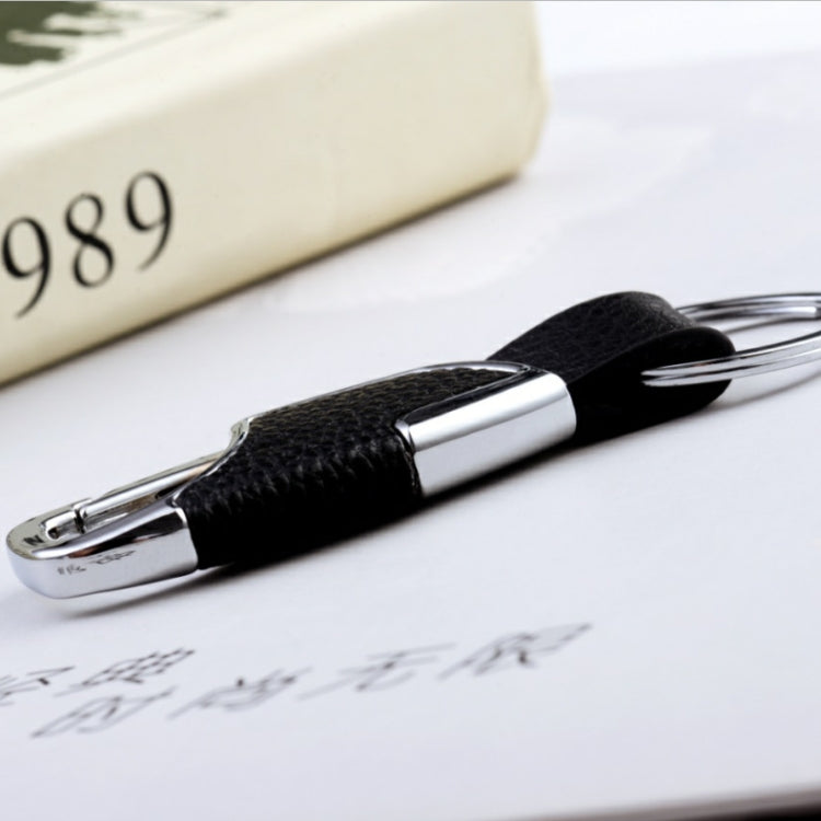 3-Piece Elegant Zinc Alloy Keychain Set for Men with Leather Accents