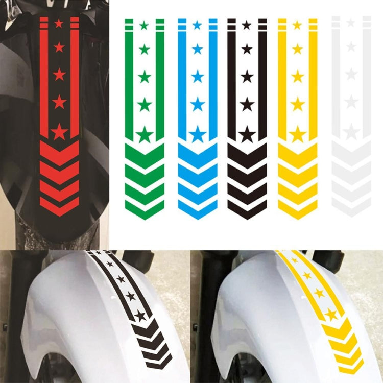 10pcs Motorcycle Car Fender Reflective Sticker Modified Decorative Waterproof Sticker, Arrow Star (Red), Arrow Star (Colorful Laser), Arrow Star(Black), Arrow Star(White), Arrow Star(Blue), Arrow Star(Yellow)