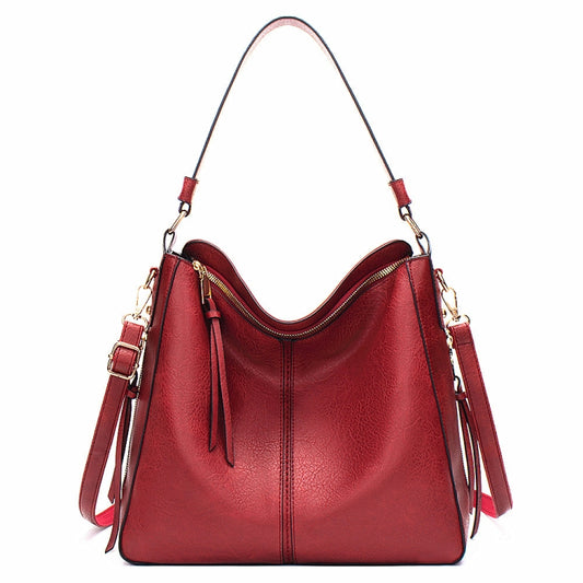 7871 Large Capacity Adjustable Leather Tote Bag Multi-compartment Shoulder Bag