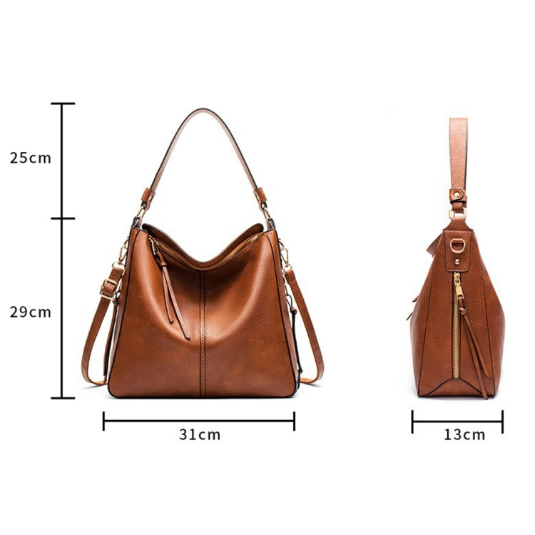 7871 Large Capacity Adjustable Leather Tote Bag Multi-compartment Shoulder Bag