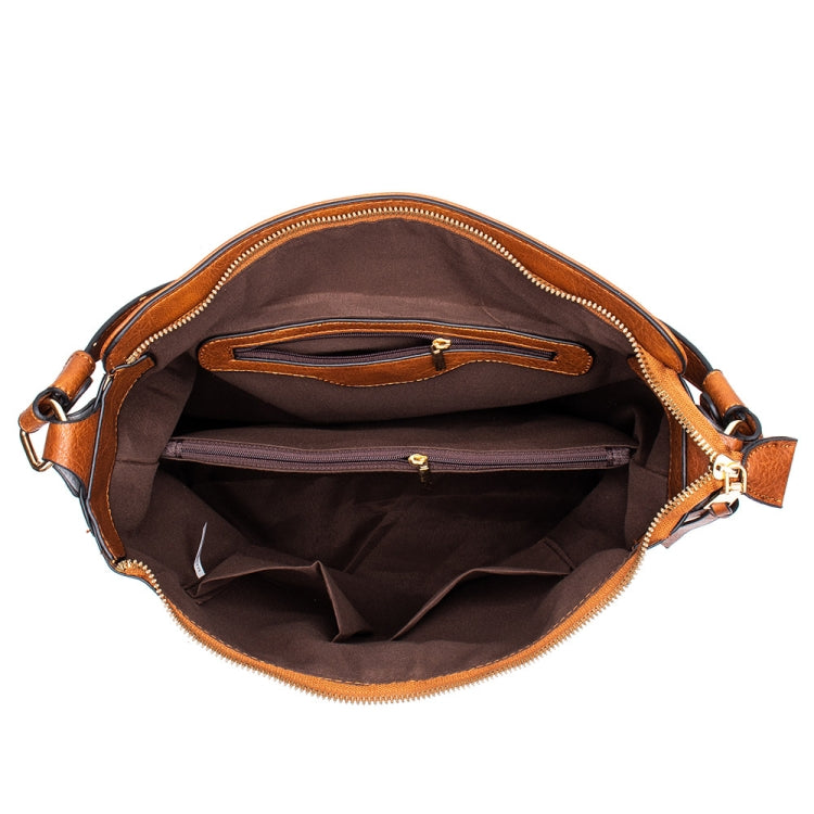 7871 Large Capacity Adjustable Leather Tote Bag Multi-compartment Shoulder Bag