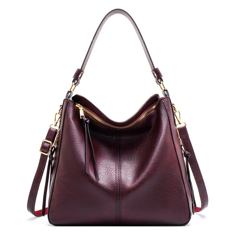 7871 Large Capacity Adjustable Leather Tote Bag Multi-compartment Shoulder Bag