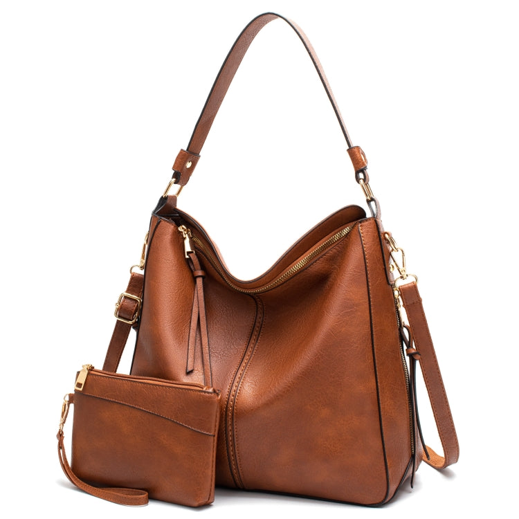 7871 Large Capacity Adjustable Leather Tote Bag Multi-compartment Shoulder Bag