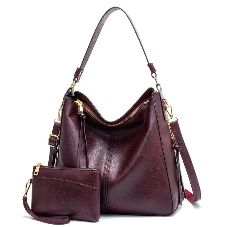 7871 Large Capacity Adjustable Leather Tote Bag Multi-compartment Shoulder Bag