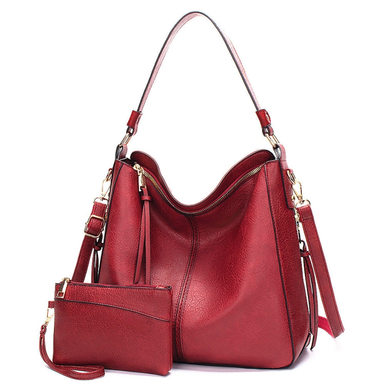 7871 Large Capacity Adjustable Leather Tote Bag Multi-compartment Shoulder Bag