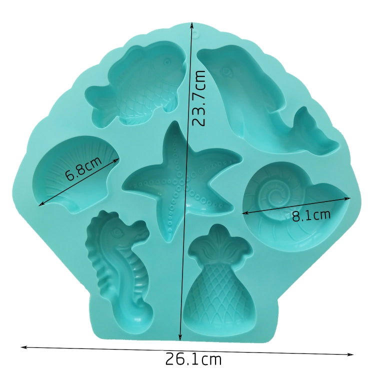 Marine Fish Series Shape Food Grade Silicone Cake Mold Plaster Painting Mold