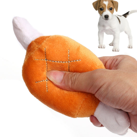 2pcs Bone Chicken Drumstick Plush Toys Sounding Pet Toys