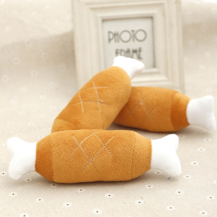 2pcs Bone Chicken Drumstick Plush Toys Sounding Pet Toys