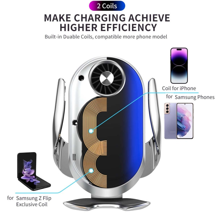 Dual Coil Wireless Car Charger with Cup Holder for iPhone 14/13 & Samsung Z Flip 4 Series