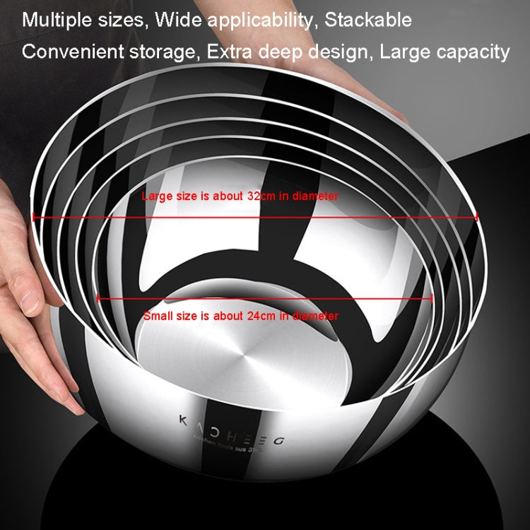 Kacheeg 316 Stainless Steel Basin Food Grade Thickened Kitchen Kneading Basin, Size: