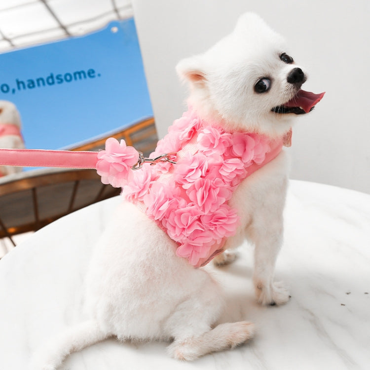 Pet Lace Vest Clothes Harness Leash, Size: