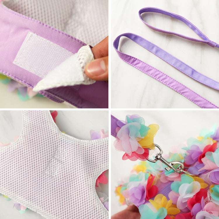Pet Lace Vest Clothes Harness Leash, Size: