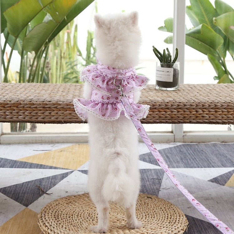 Pet Lace Vest Clothes Harness Leash, Size: