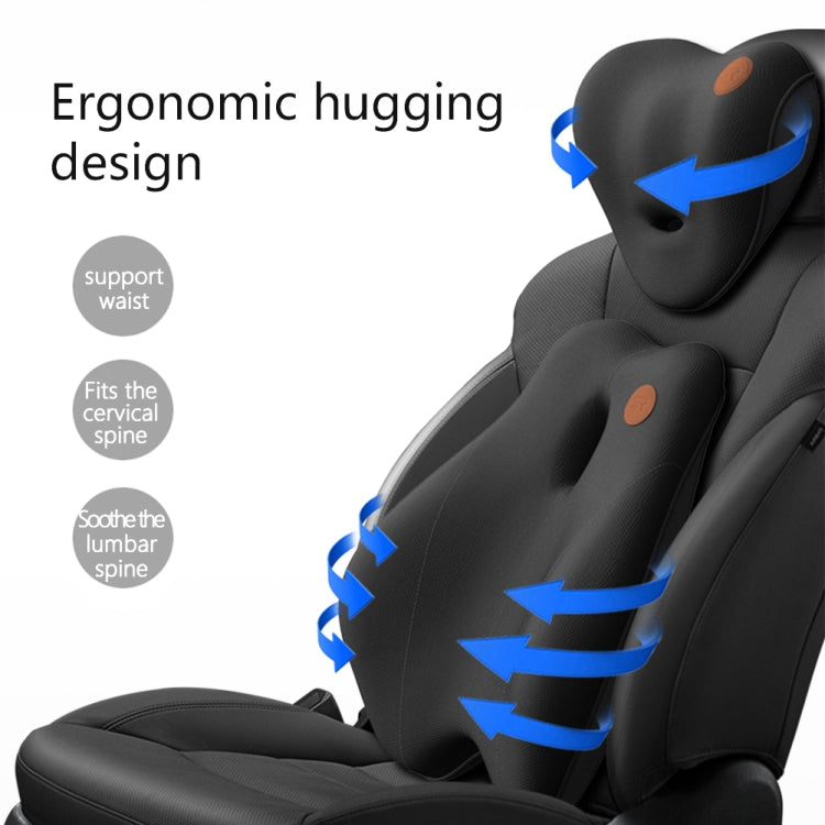 Ergonomic Memory Foam Lumbar Support and Headrest Cushion with Electric Massage Function