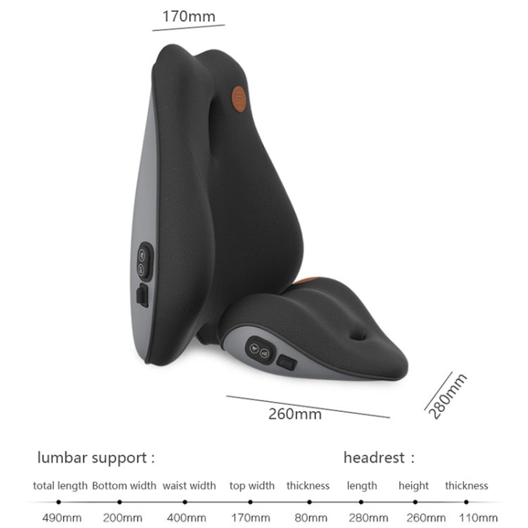 Ergonomic Memory Foam Lumbar Support and Headrest Cushion with Electric Massage Function
