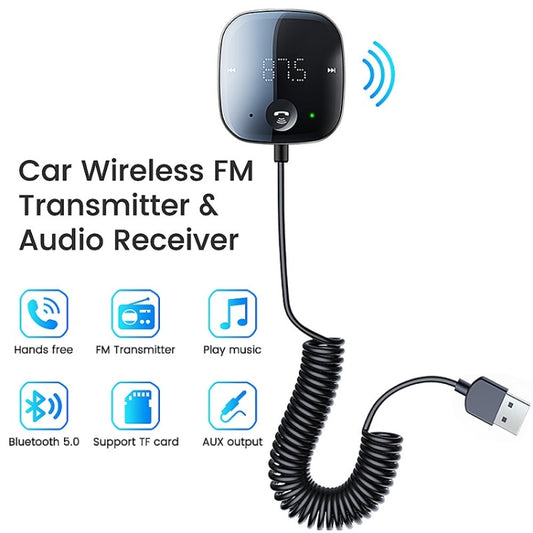 Car Bluetooth 5.0 MP3 Receiver Audio Converter FM Music Player, S-25