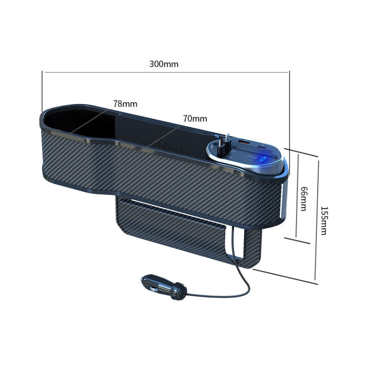 Car Seat Gap Organiser with USB Charger - Versatile Storage Solution for Front Seats