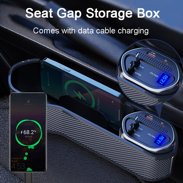 Car Seat Gap Organiser with USB Charger - Versatile Storage Solution for Front Seats