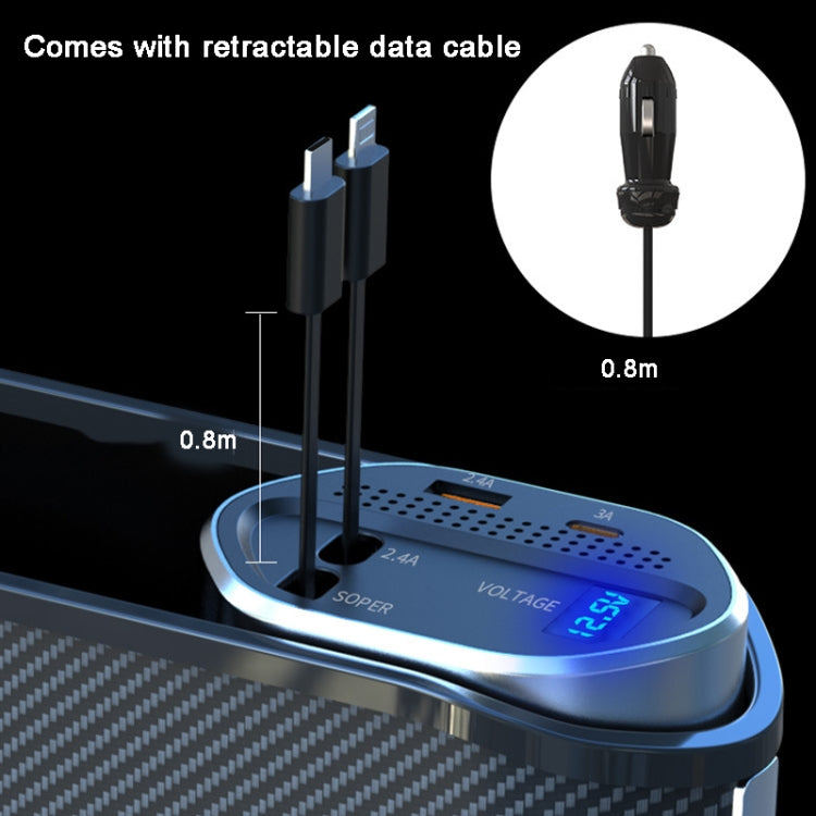 Car Seat Gap Organiser with USB Charger - Versatile Storage Solution for Front Seats
