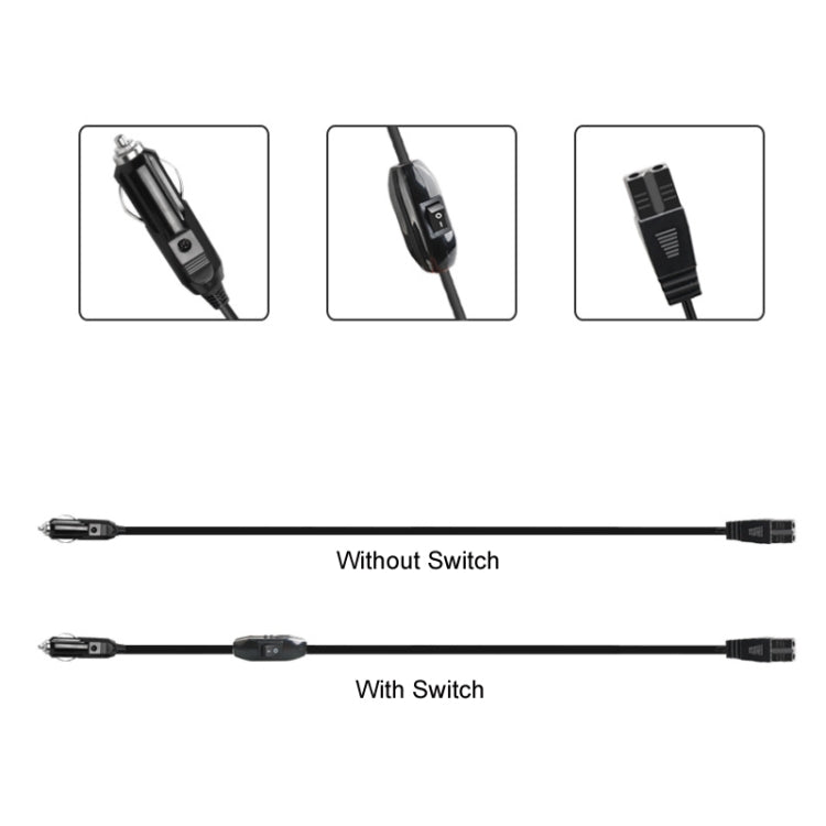 12V/24V Car Refrigerator Cable B Suffix Cigarette Lighter Plug Power Cord, Length:, 1m Without Switch, 1m With Switch, 2m Without Switch, 2m With Switch, 3m Without Switch, 3m With Switch, 4m Without Switch, 4m With Switch, 5m Without Switch