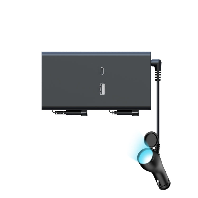 65W Front / Back Seat QC3.0  Car Charger With 8 Pin And Type-C/USB-C Retractable Data Cable