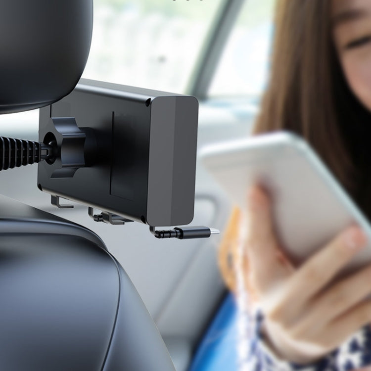 65W Front / Back Seat QC3.0  Car Charger With 8 Pin And Type-C/USB-C Retractable Data Cable