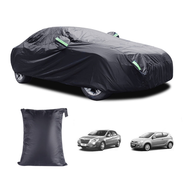 190T Silver Coated Cloth Car Rain Sun Protection Car Cover with Reflective Strip