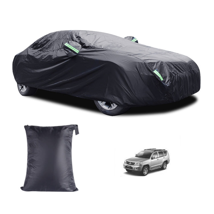 190T Silver Coated Cloth Car Rain Sun Protection Car Cover with Reflective Strip