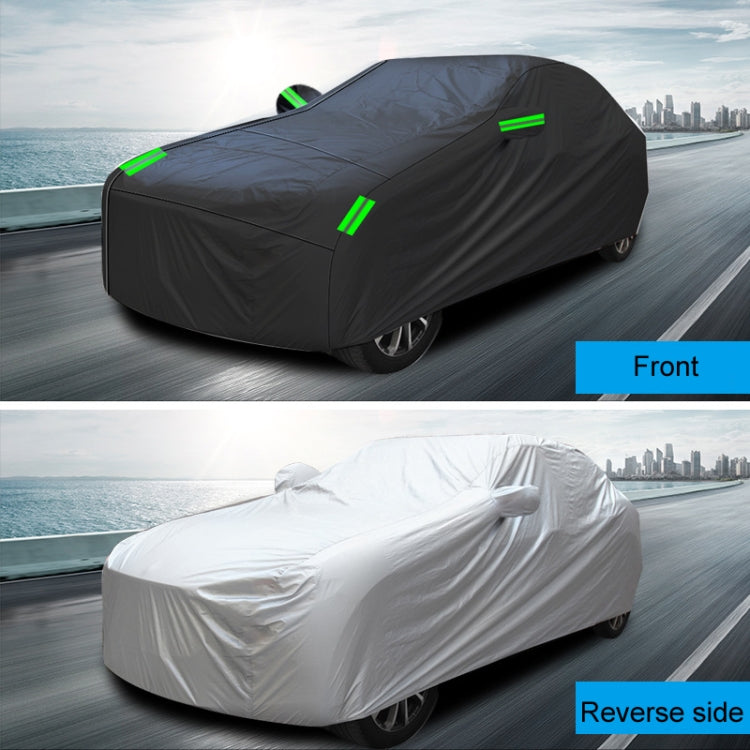 190T Silver Coated Cloth Car Rain Sun Protection Car Cover with Reflective Strip