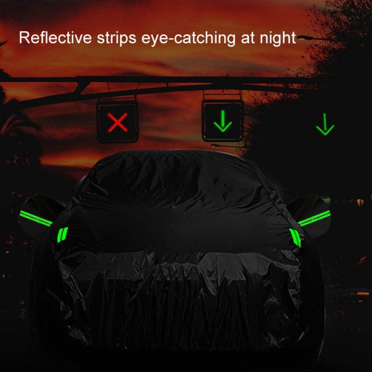 190T Silver Coated Cloth Car Rain Sun Protection Car Cover with Reflective Strip