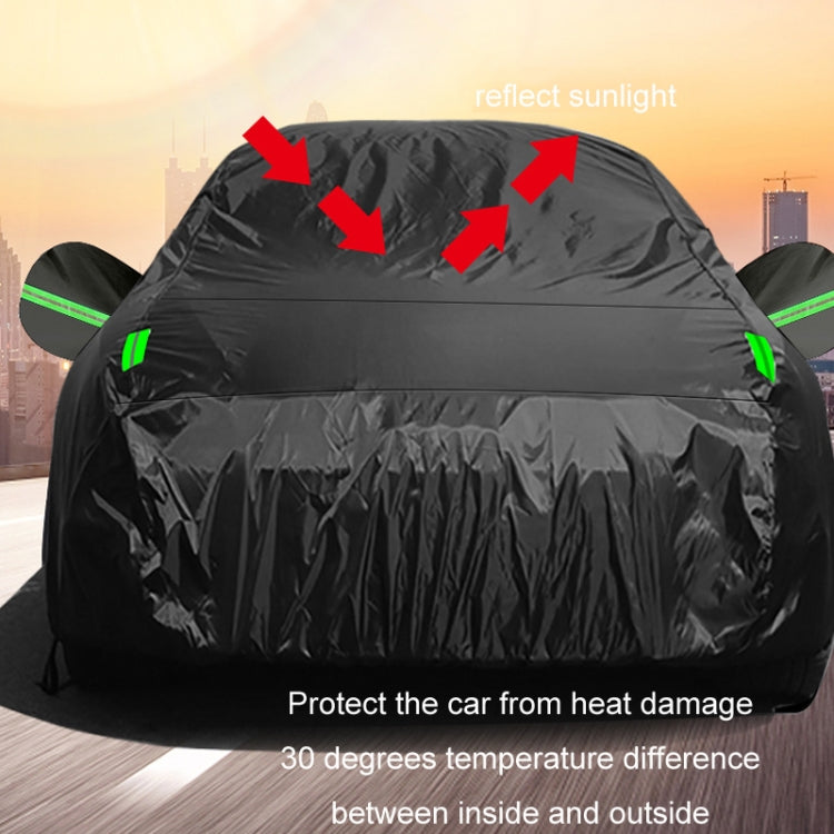190T Silver Coated Cloth Car Rain Sun Protection Car Cover with Reflective Strip