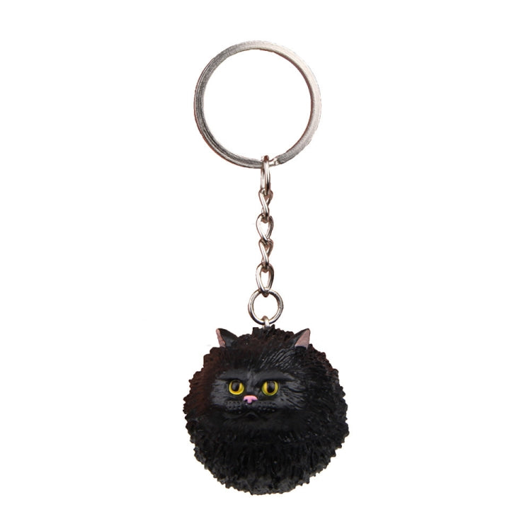 Adorable Round Tiger Cat Cartoon Keychain - Fun Key Ring Accessory