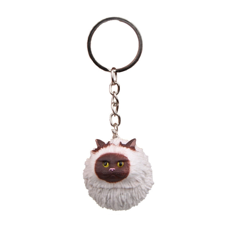 Adorable Round Tiger Cat Cartoon Keychain - Fun Key Ring Accessory